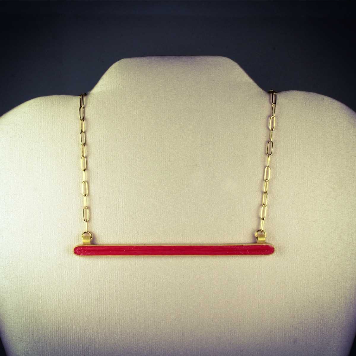 Red and Gold Horizontal Bar Necklace